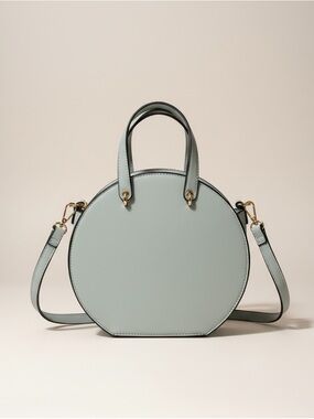 Y2K Minimalist Seafoam Blue Round Crossbody Bag with Short Handles